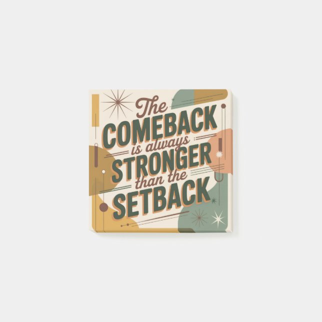 Post-it® The Comeback Is Always Stronger Than The Setback (Devant)