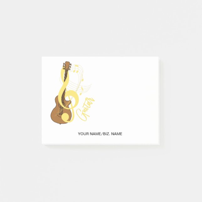 Post-it® Thème de musique musicienne graphique de guitare (Devant)
