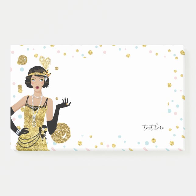 Post-it® thème des filles gatsby des années 1920 (Devant)