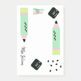 Post-it® Thème Pastèque Retour à l'école Nom des Enseignant
