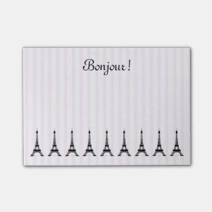 Post-it® Thème rose élégant de Français de Tour Eiffel 
