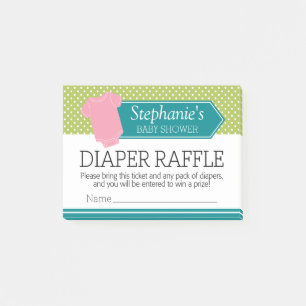 Post-it® Tickets de caleçon - Baby shower Jeu Rose fille