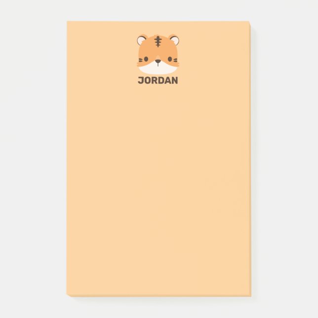 Post-it® Tigre Mignon avec Nom Personnalisé (Devant)