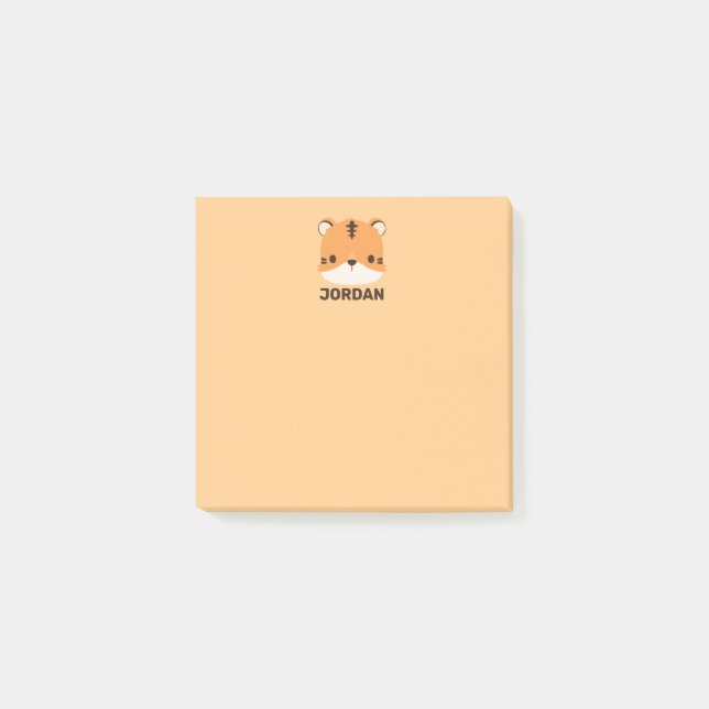 Post-it® Tigre mignon avec nom personnalisé (Devant)