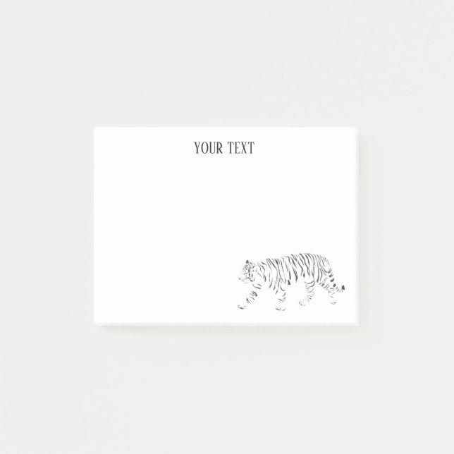 Post-it® Tigre noir et blanc personnalisé (Devant)
