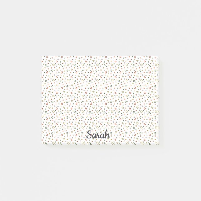 Post-it® Tiny Hearts Ajouter Nom Joli Office Cadeau (Devant)