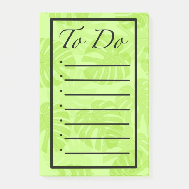 Post-it® To Do List with Monstera Leaves (Devant)