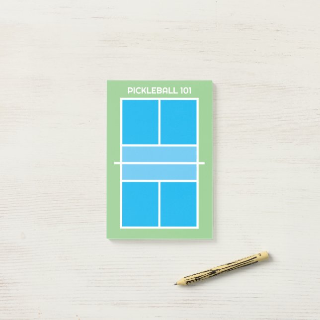 Post-it® Top view lignes de terrain de pickball entraîneur (Sur un bureau)