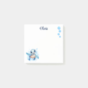 Post-it® Tortue de dessin animé bleu personnalisée