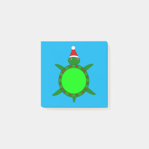 Post-it® Tortue de Noël mignonne avec coquille de fleurs