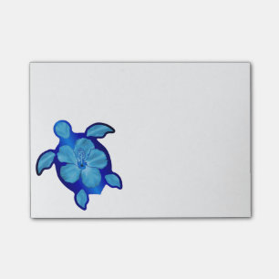 Post-it® Tortue et ketmie bleues de Honu