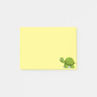 Tortue mignonne sur fond jaune