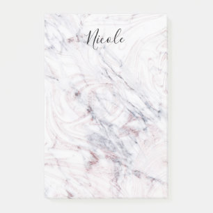 Post-it® Touche de marbre rose blanc et gris Tendance Chic