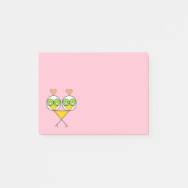 Post-it® Tourbières mignonnes à coeur rose blanc