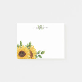 Post-it® Tournesol aquarelle avec Monogramme