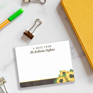 Post-it® Tournesol & Bois Une Note Du Nom En Script