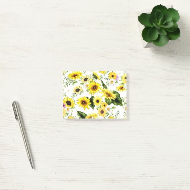 Post-it® Tournesol d'aquarelle 7 (Bureau)