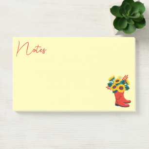 Post-it® Tournesols de printemps et bottes de pluie