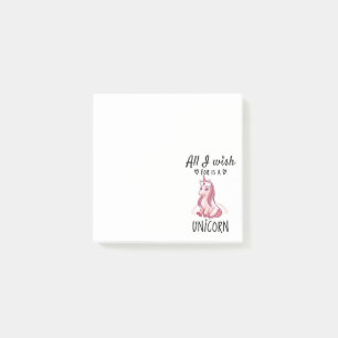 Post-it® Tout ce que je souhaite est une licorne