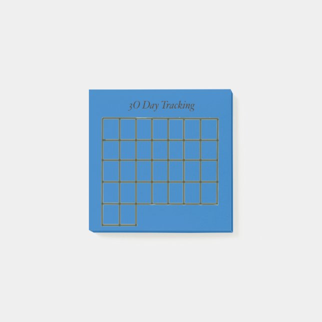Post-it® Tracker 30 jours Bleu Notes (Devant)