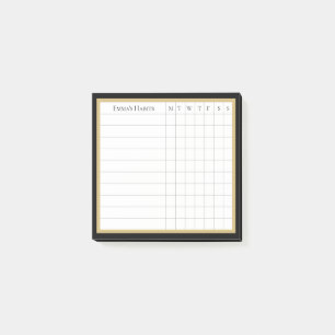 Post-it® Tracker Habit personnalisé en noir et kaki