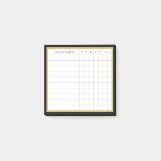 Post-it® Tracker Habit personnalisé en noir et kaki