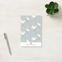 Tranquille grues japonaises & Gingko Feuilles pers