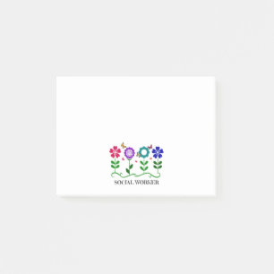 Post-it® Travailleur social...Fleurs, Coeurs et Papillons