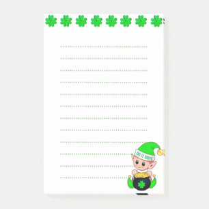 Post-it® Trèfles chanceux et choses à faire alignées sur de
