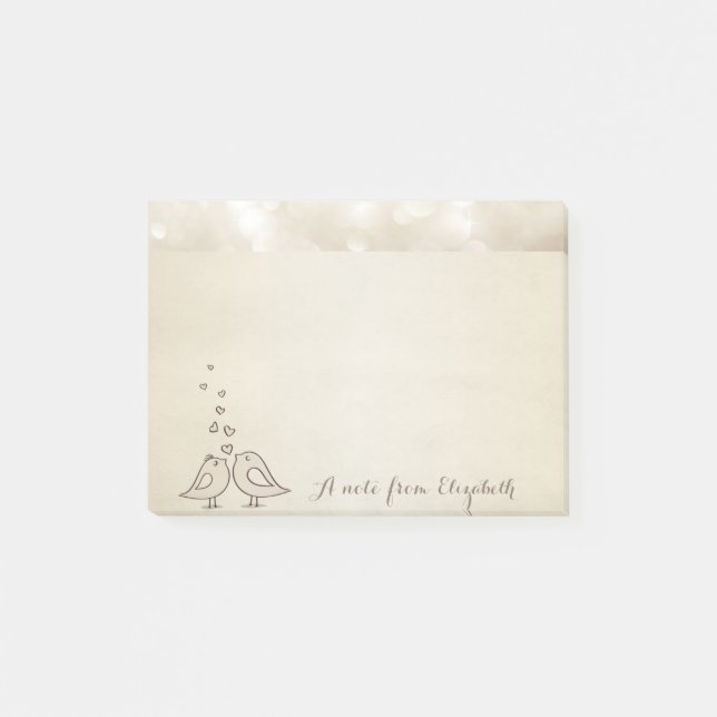 Post-it® Très Beau Style, Oiseaux En Amour (Devant)