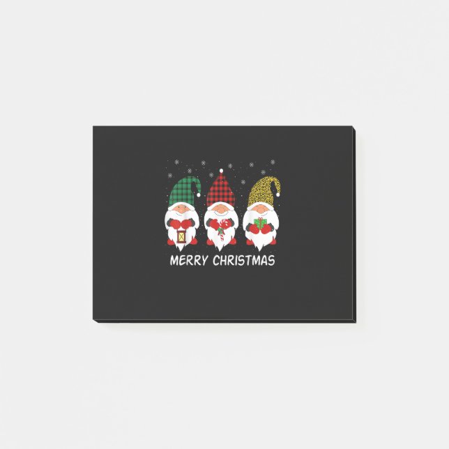 Post-it® Trois buffles Gnomes plaid rouge léopard Noël F (Devant)