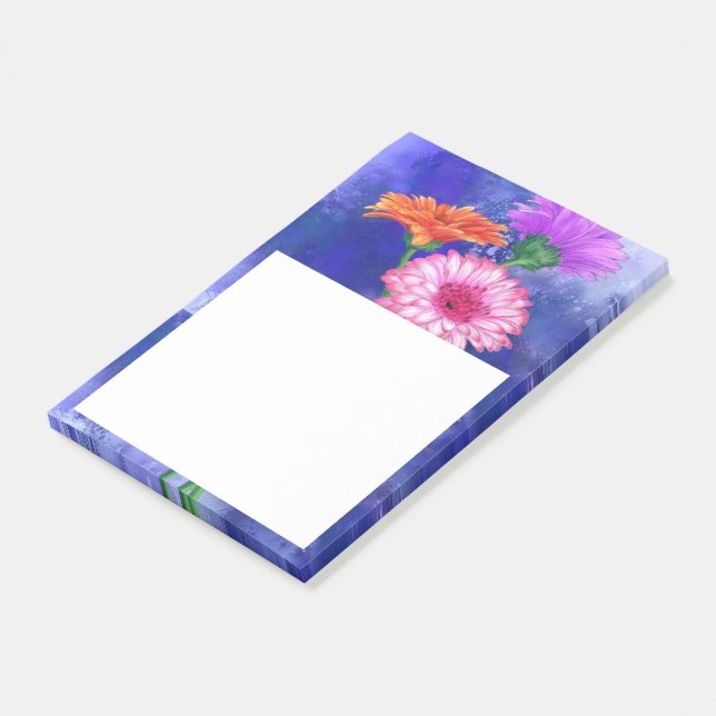 Post-it® Trois couleurs Gerberas Publier des notes (Incliné)