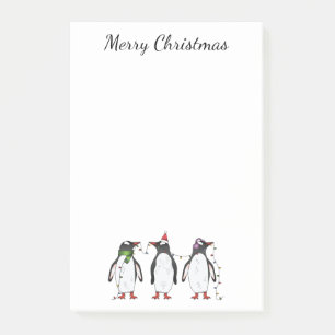 Post-it® Trois Pingouins Festifs De Noël Avec Texte Personn