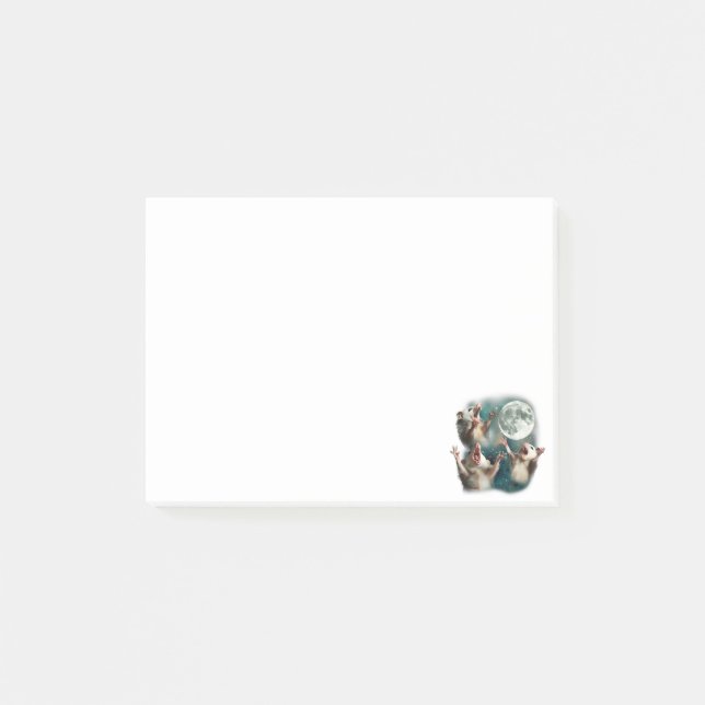Post-it® Trois Possum Moon 3Opossum Drôle Mème Maudit bizar (Devant)
