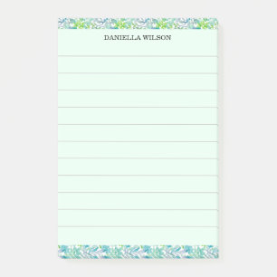 Post-it® Tropical Chic Botanique Floral Aquarelle Ligné