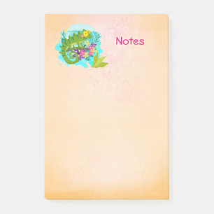 Post-it® Tropical lizard with Flowers