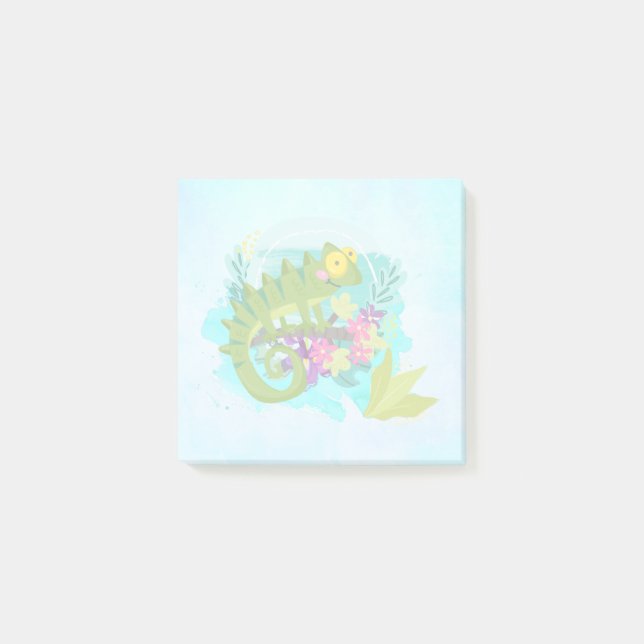 Post-it® Tropical lizard with Flowers (Devant)
