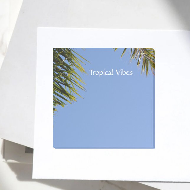 Post-it® Tropics Palm Fronds Sky Blue Personnalisable (Créateur téléchargé)