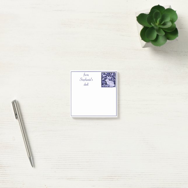 Post-it® Tuile lapin bleu et blanc personnalisée Delft (Bureau)