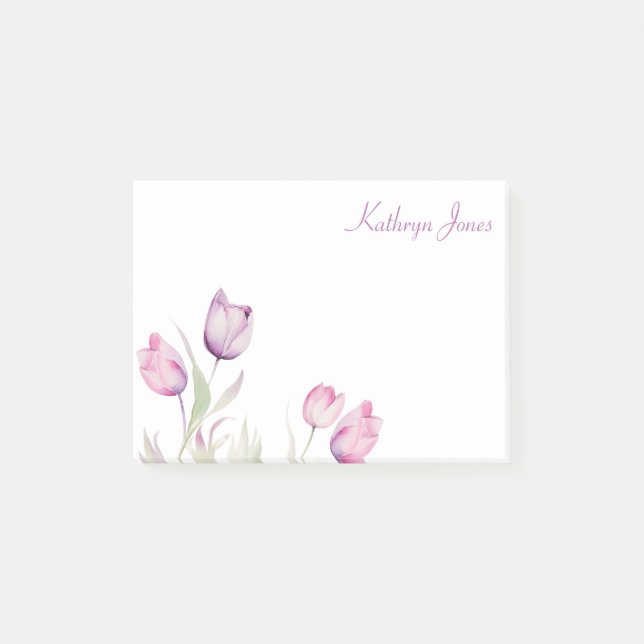 Post-it® Tulipe florale violette pâle (Devant)