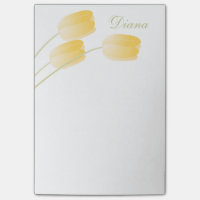 Tulipes printanières jaunes florales avec nom pers