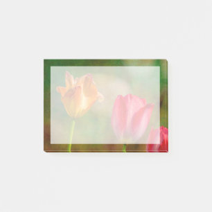 Post-it® Tulipes rouges et jaunes sur fond texturé
