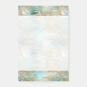 Post-it® Turquoise Glam Gold White Feuilles tropicaux