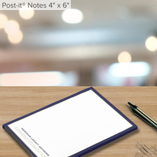 Post-it® Typographie classique Marine Bleu encadré 4x6 (Créateur téléchargé)