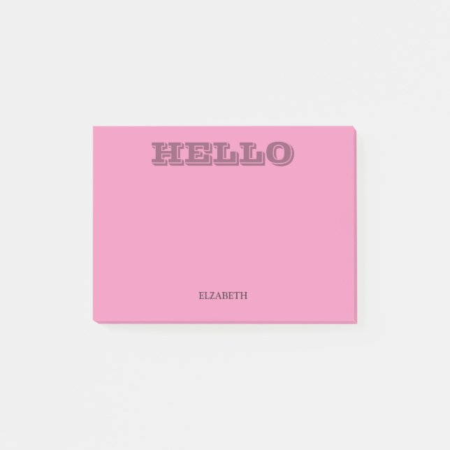 Post-it® Typographie moderne Rose Hello (Devant)