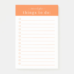 Post-it® Typographie Rétro Minimaliste Monogramme Orange