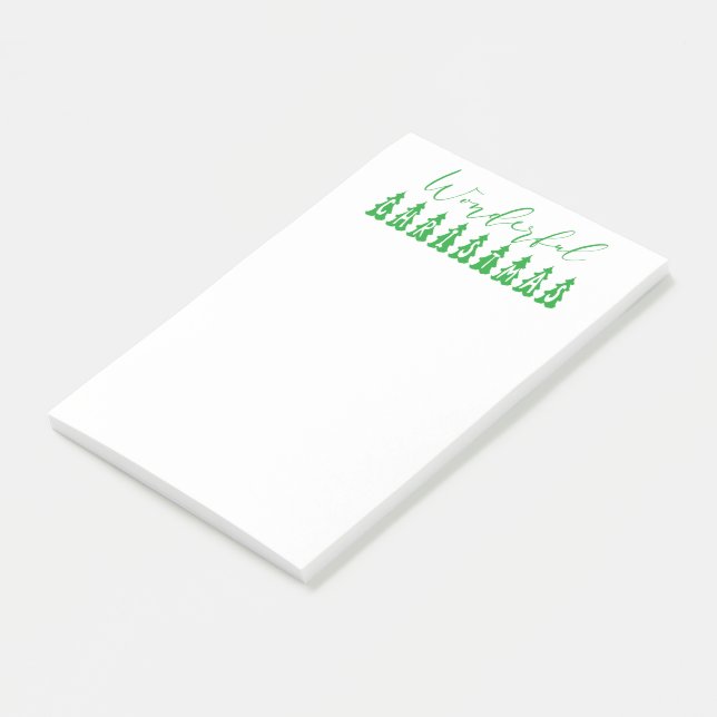 Post-it® Typographie verte arbres merveilleux Noël (Incliné)