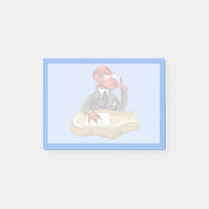 Post-it® Tyrannosaurus Rex Boss Assis À Un Bureau. 2