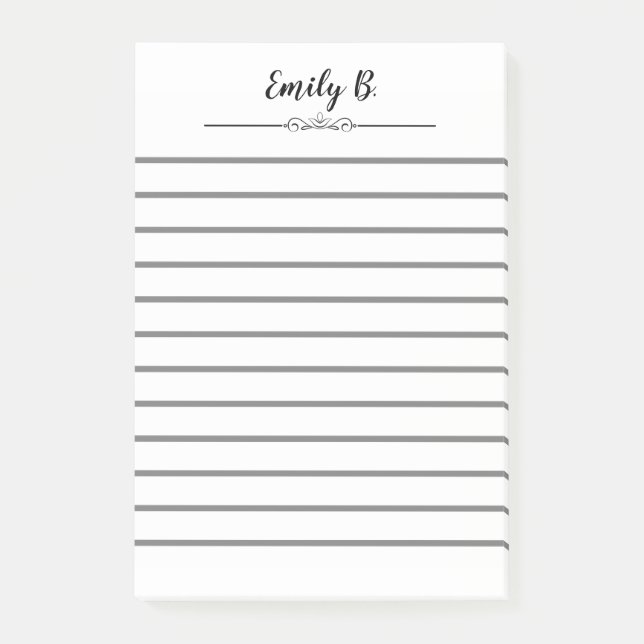 Post-it® Un Billet Blanc Personnalisé Avec Des Lignes (Devant)