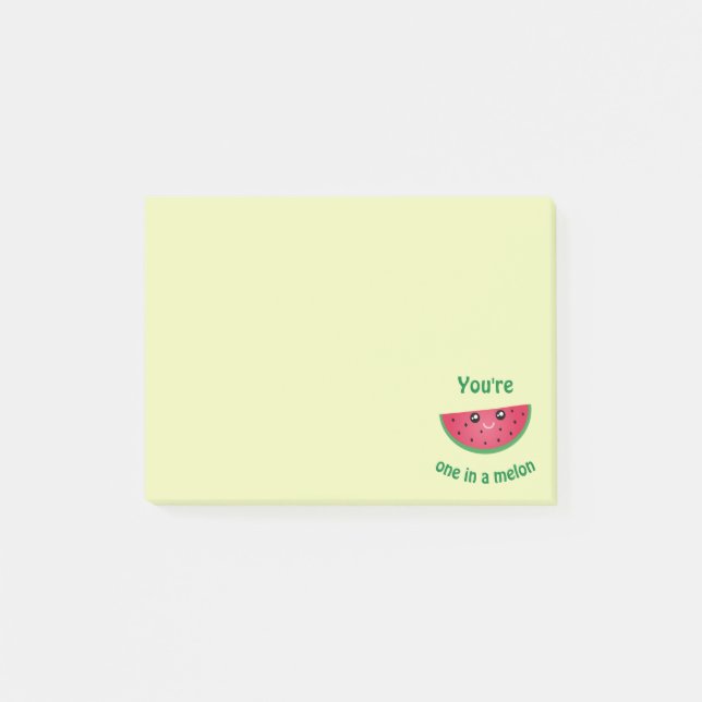 Post-it® Un Dans Un Melon Drôle Mignonne Peau Kawaii (Devant)